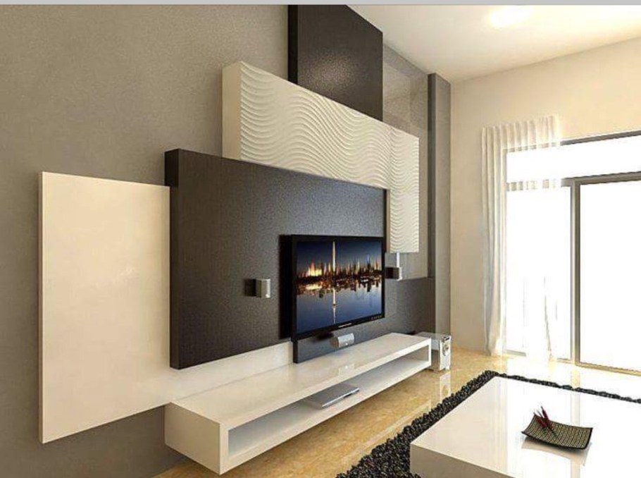 Дизайнерская стена под телевизор