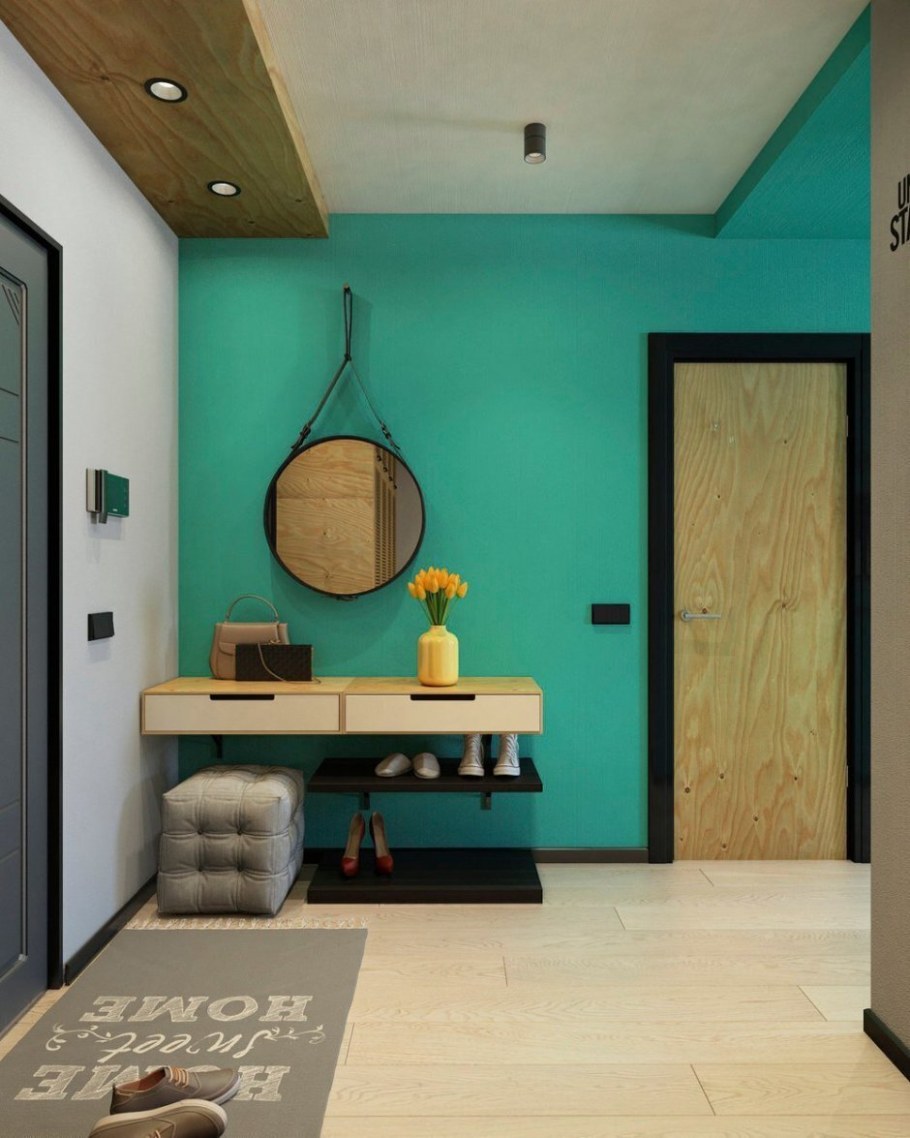 Прихожие с бирюзовым цветом