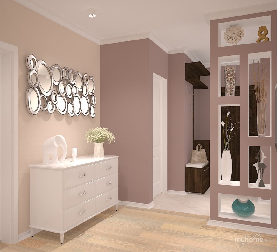 Прихожая в пастельных тонах