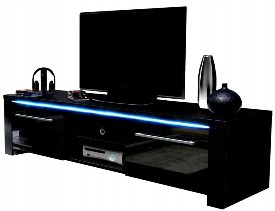 Тумба ТВ Домино 1800 черный глянец