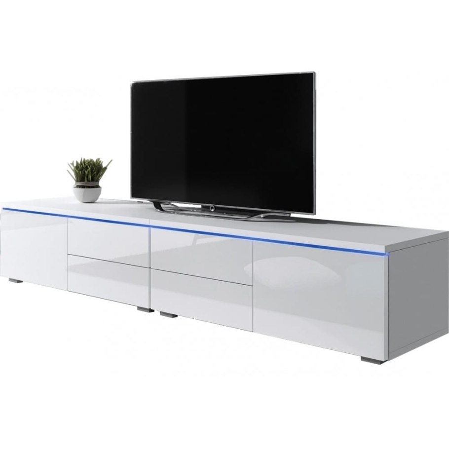 Тумба ТВ RTV белый глянец 200 см