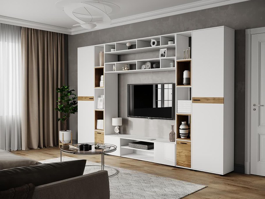 Темно серая мебель в гостиную модуль