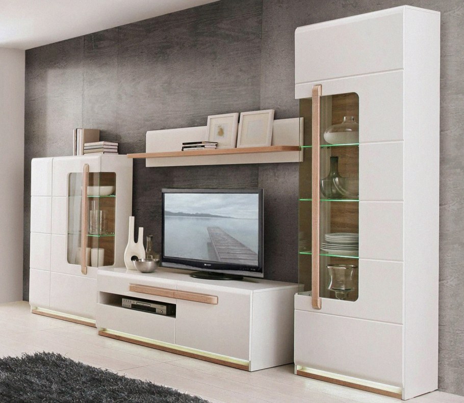 Гостиная Леонардо белый глянец