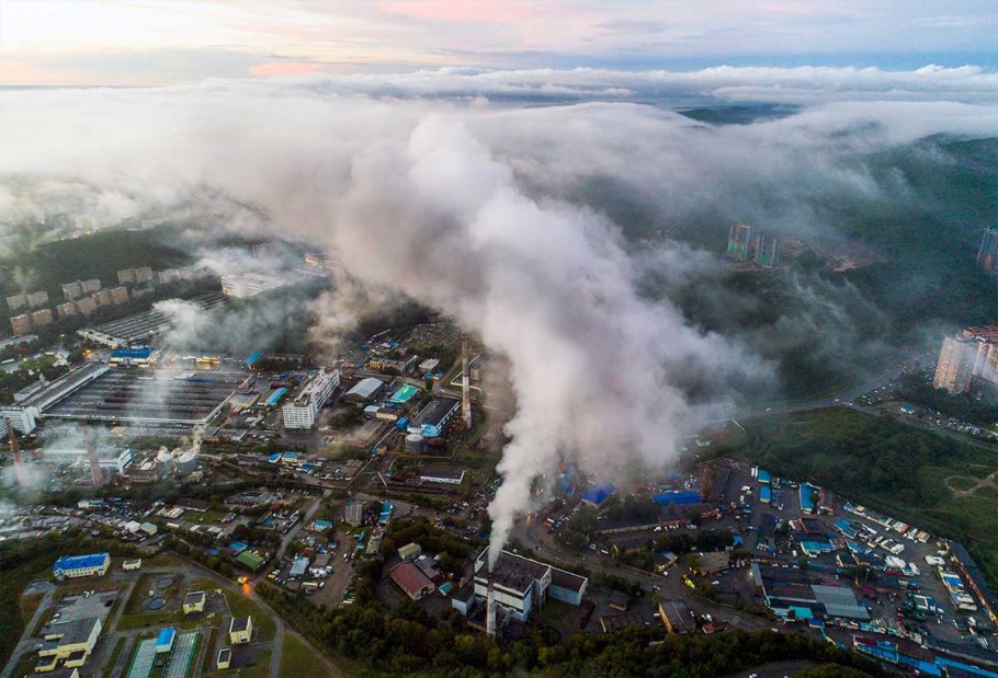 Труба мусоросжигательного завода Владивосток