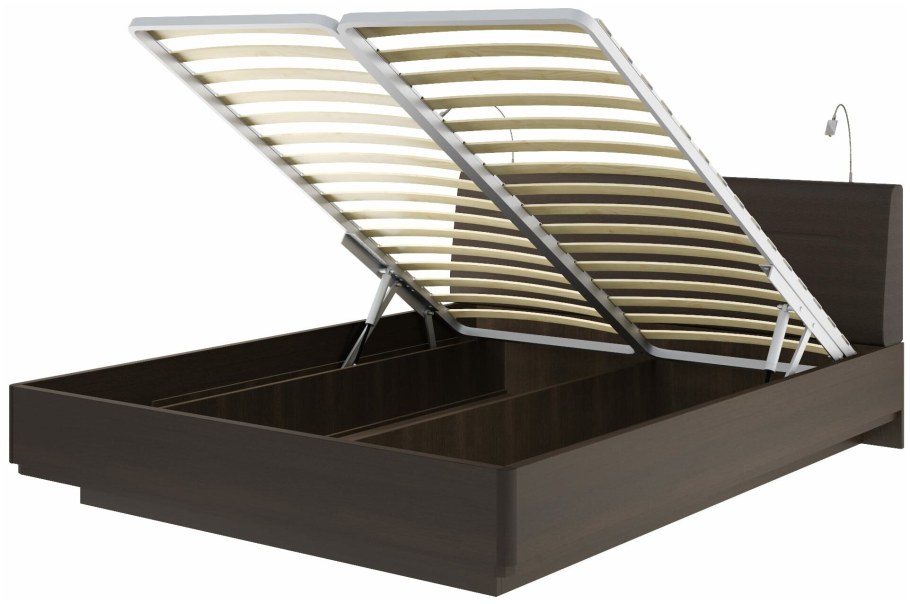 5302 МВ дуб тёмный кровать с подъемным механизмом лазурит