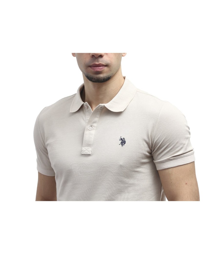 Футболка поло бежевая