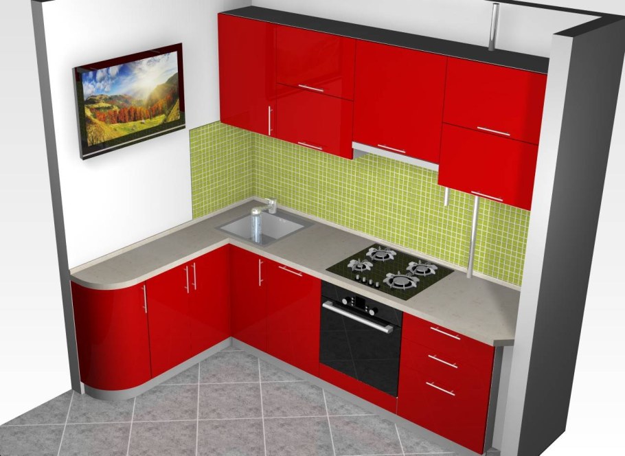 Компактная угловая кухня