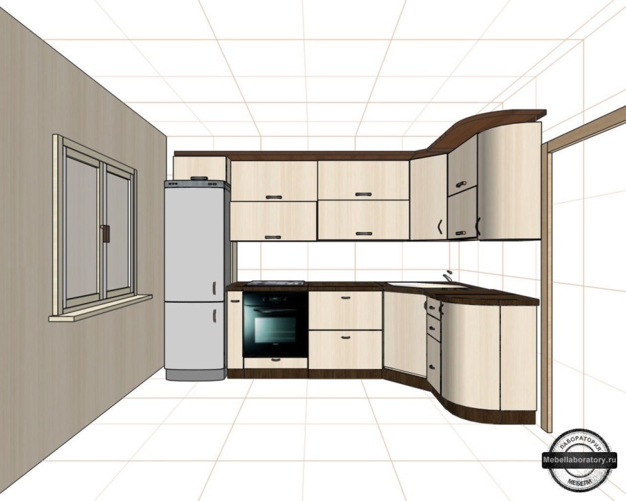 Проект кухни с углом