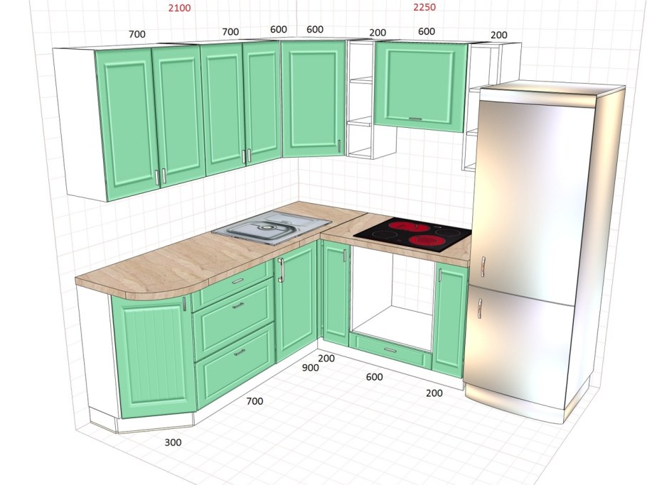 Кухня угловая 2мх2м