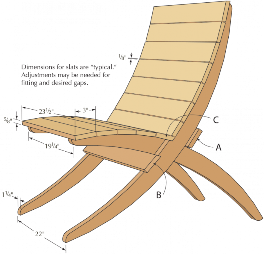 Садовое кресло Адирондак чертежи