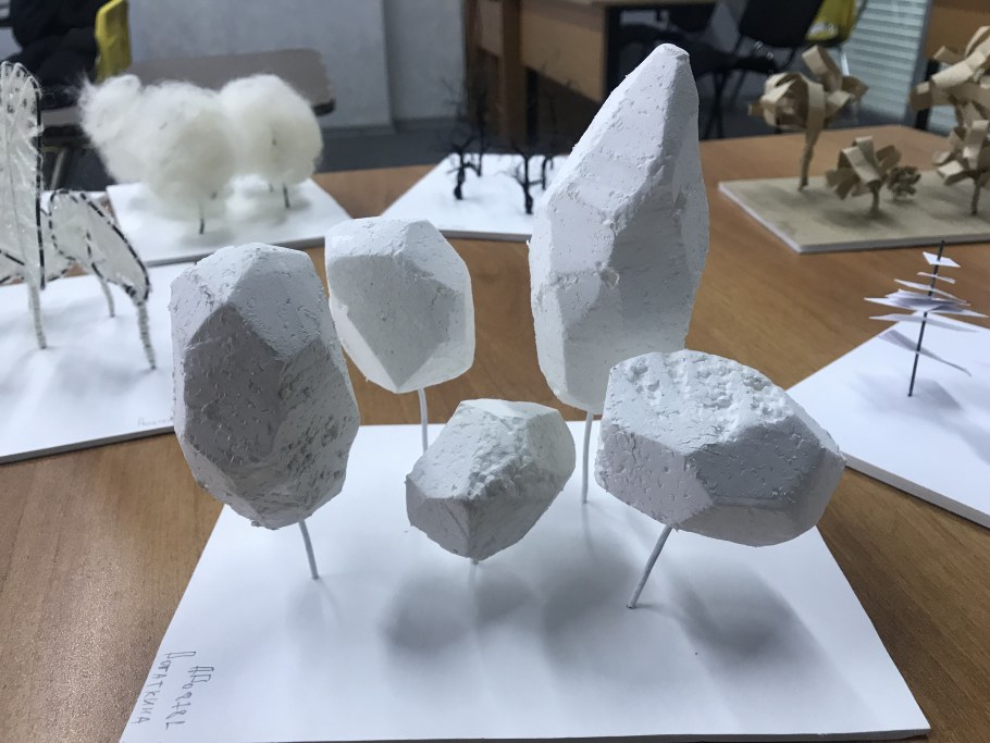 Деревья для макета из пенопласта