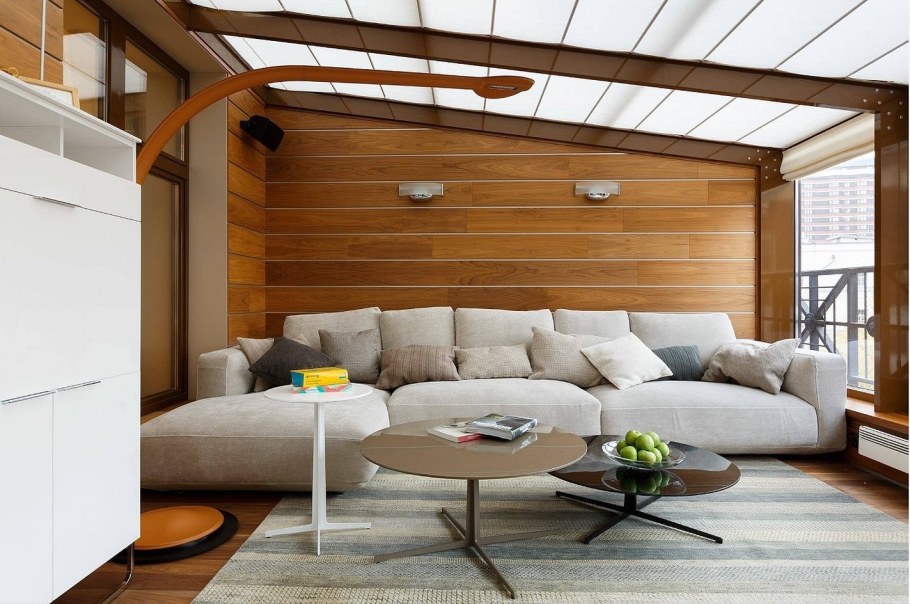 Деревянный потолок в интерьере