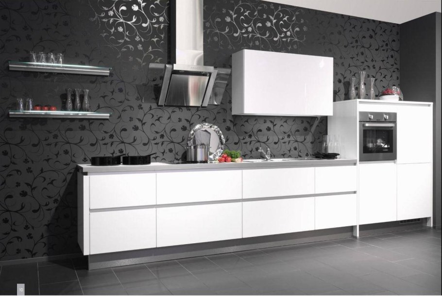 Бело черная кухня