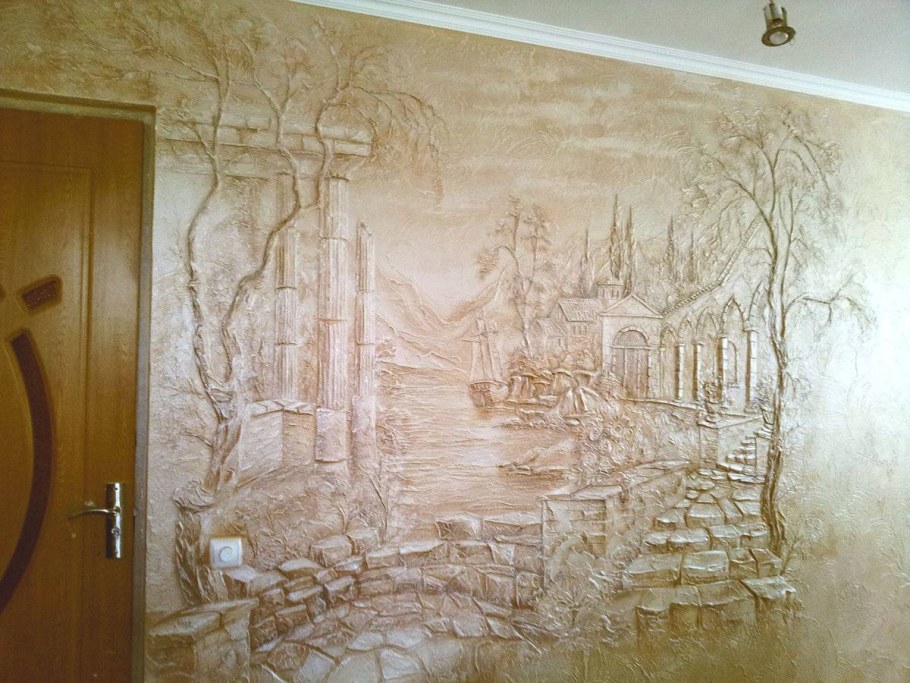 Панно из декоративной штукатурки на стену