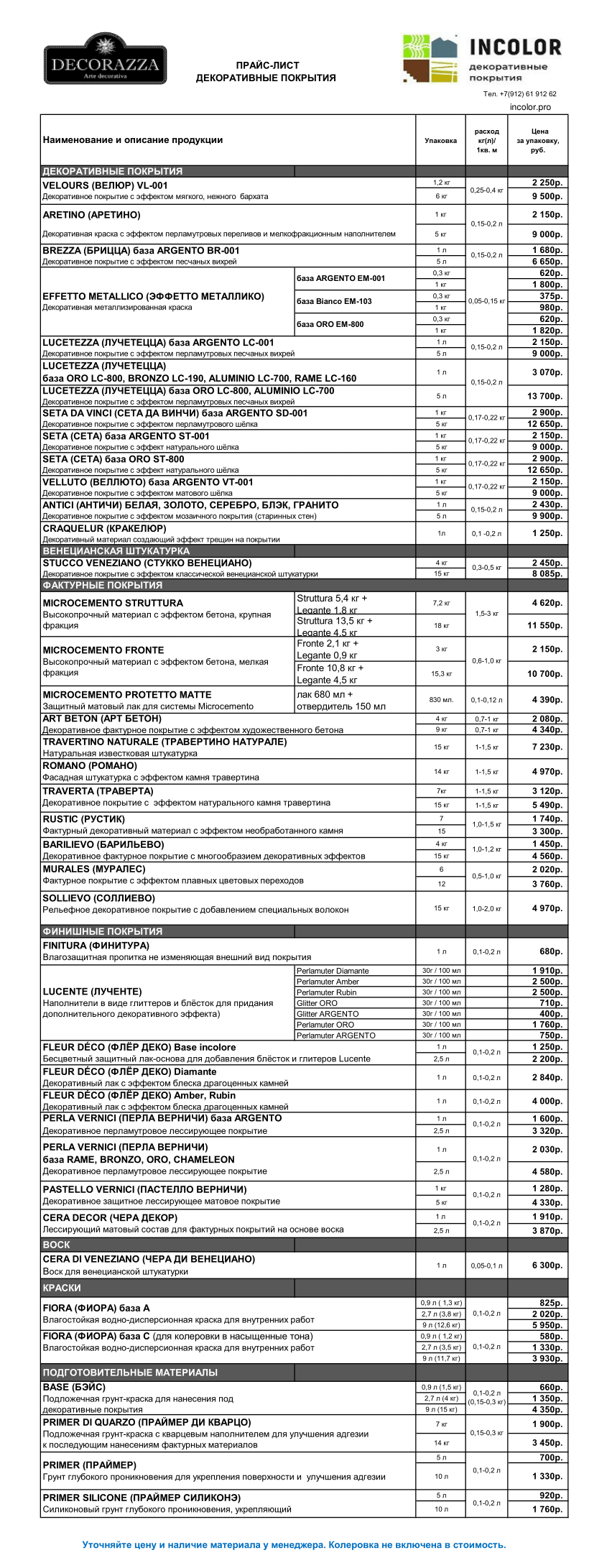 Прейскурант на маникюр и педикюр