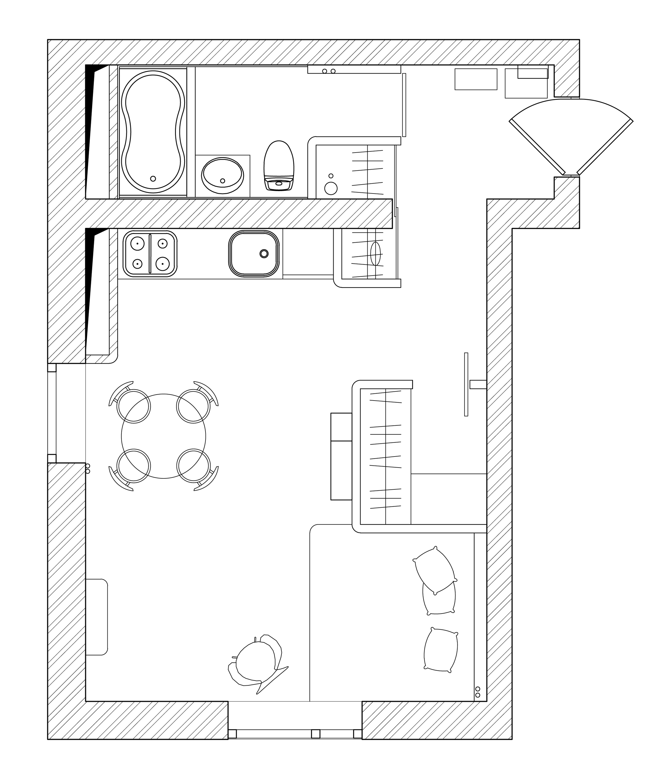 план квартиры сверху с мебелью