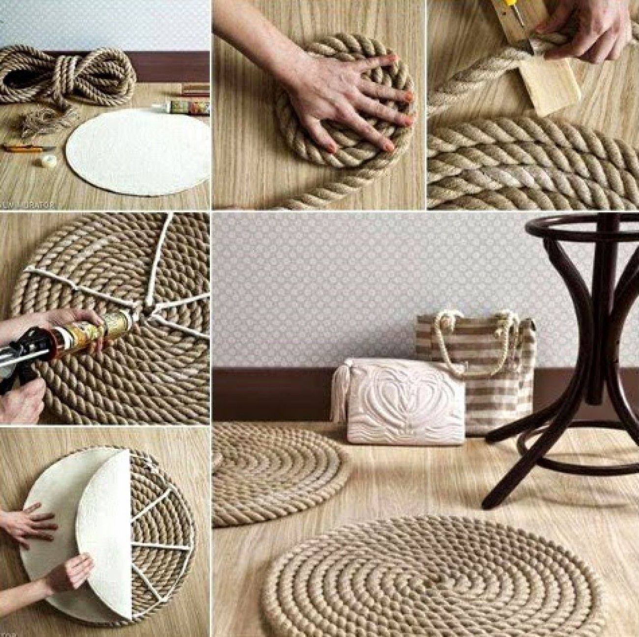 Необычный коврик, изготовленный своими руками из подручных материалов