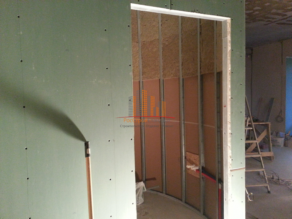 Монтаж стены из гипсокартона