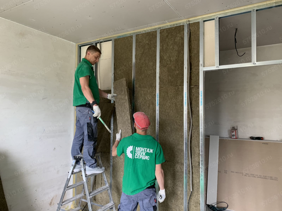 Стена из гипсокартона с шумоизоляцией