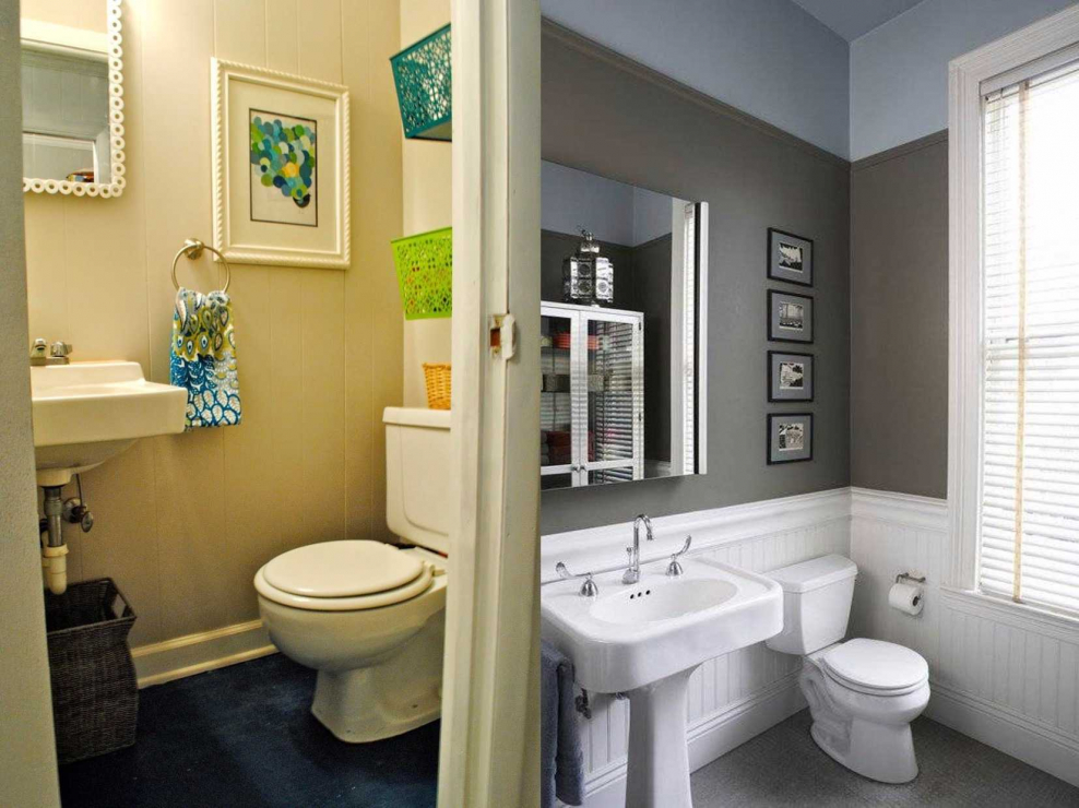 Туалетная комната без кафеля