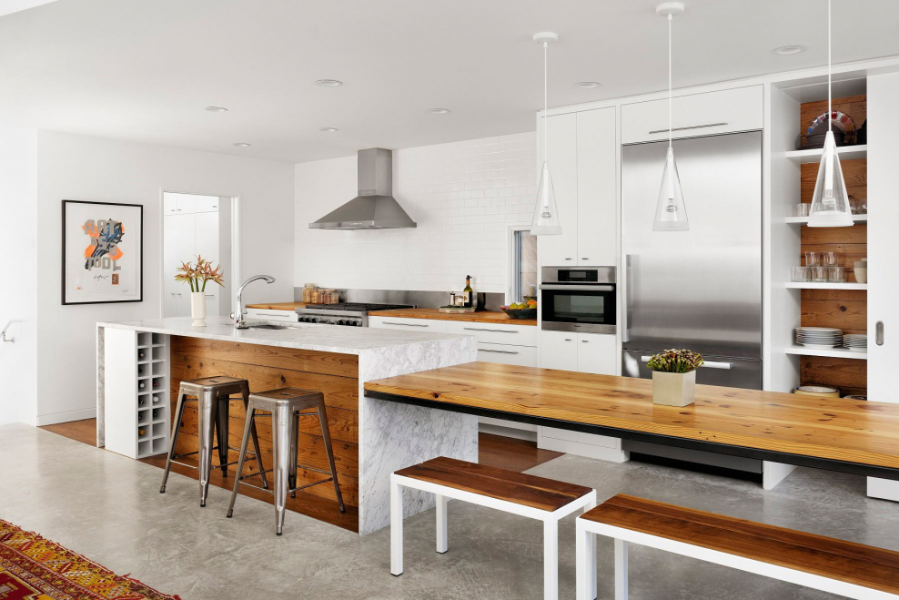 Кухонный остров в скандинавском стиле