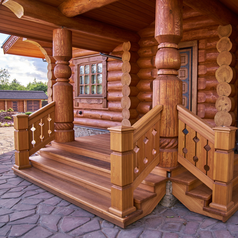 Крыльцо из бревна