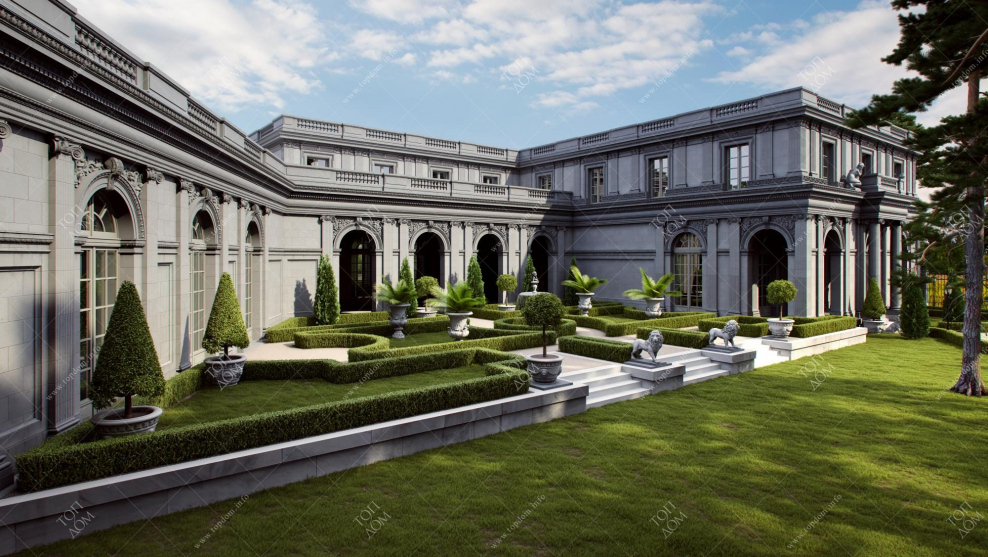 Дворик в стиле неоклассицизм