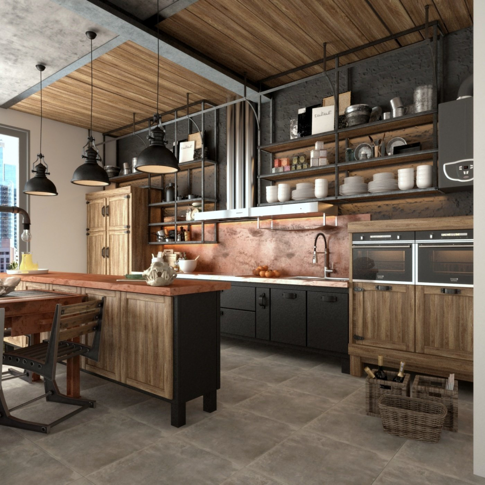 Кухня в брутальном стиле