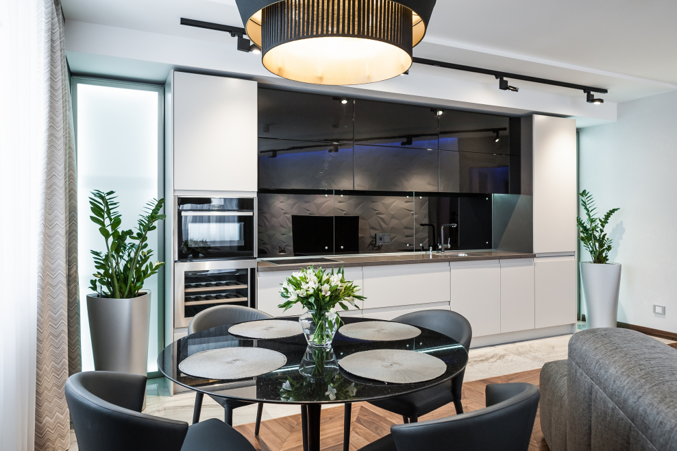 Кухни гостинные в европейском стиле