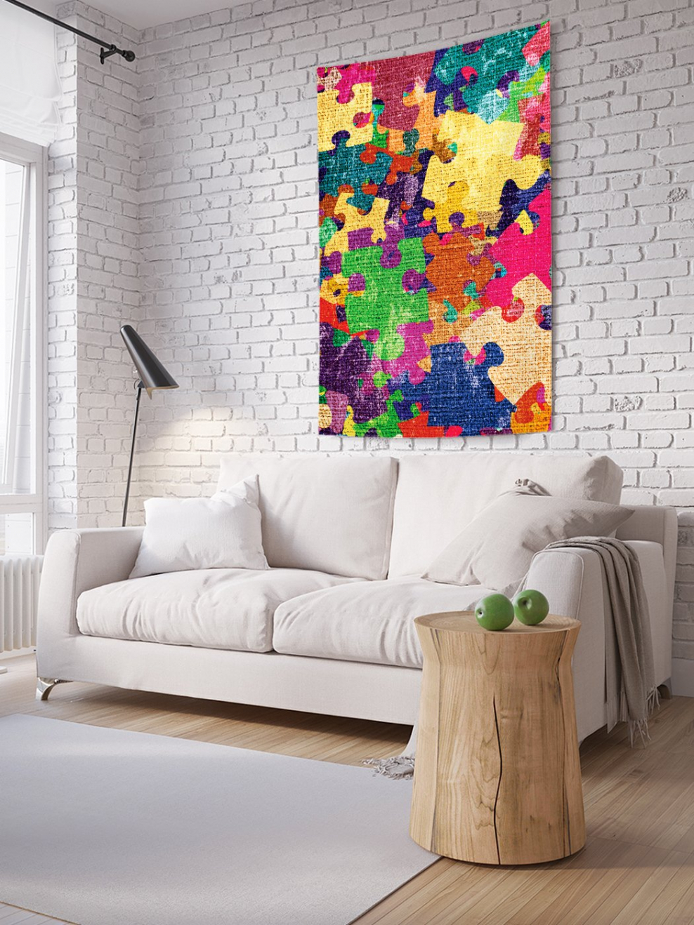 Интерьер в виде пазлов