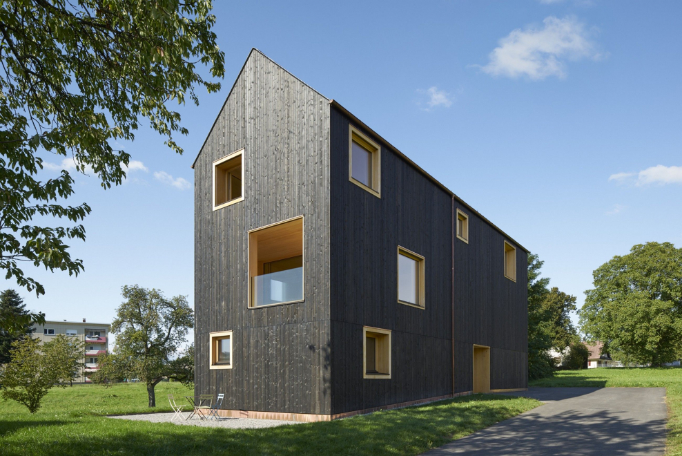 Черный каркасный дом