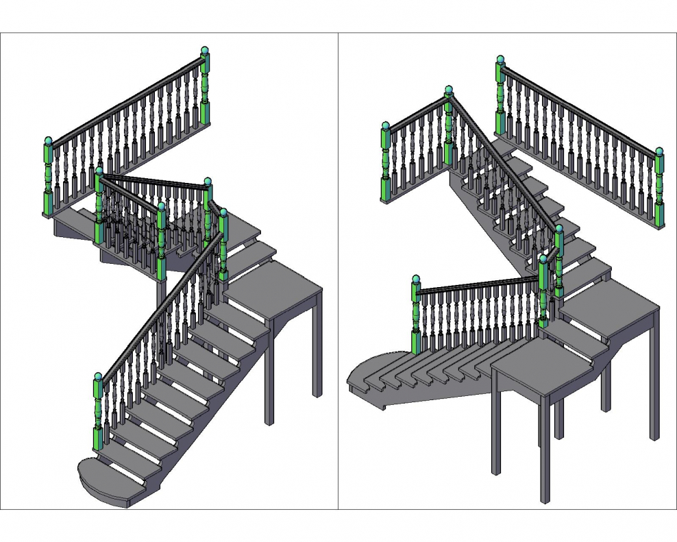 Проект лестницы с площадкой