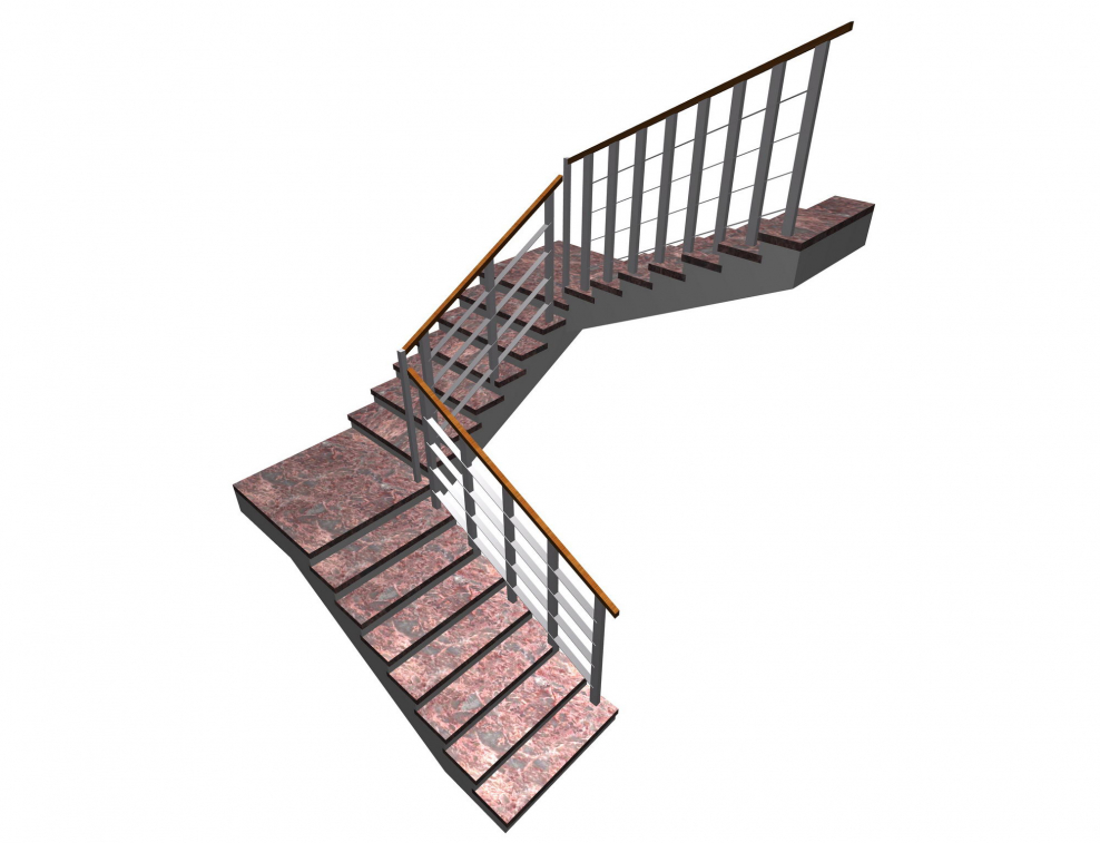 Лестница трехмаршевая п образная