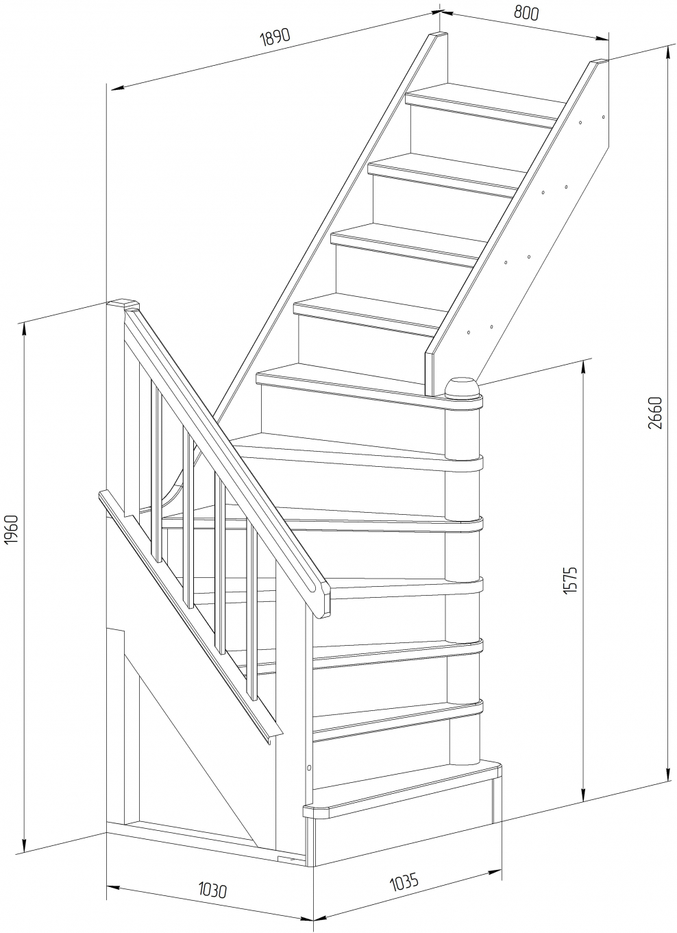Лесенка винтовая лс02