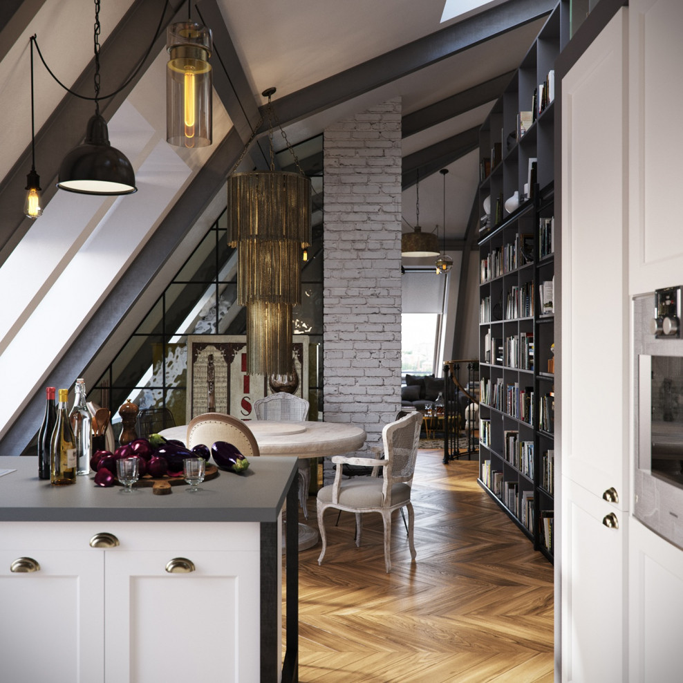 Двухуровневая квартира в стиле лофт с террасой