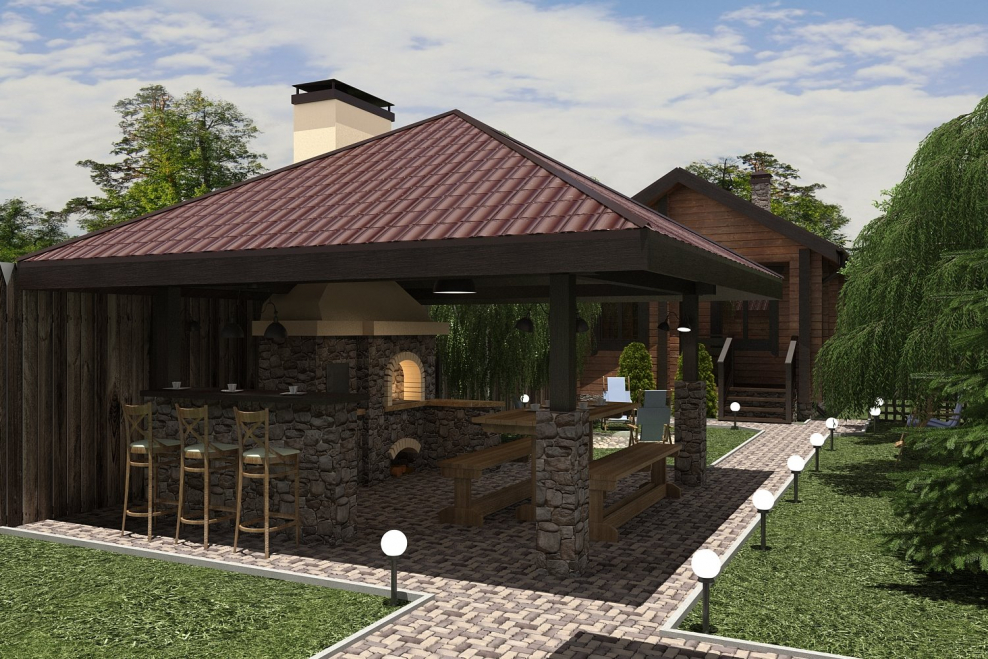 Мангал и барбекю в стиле Шале