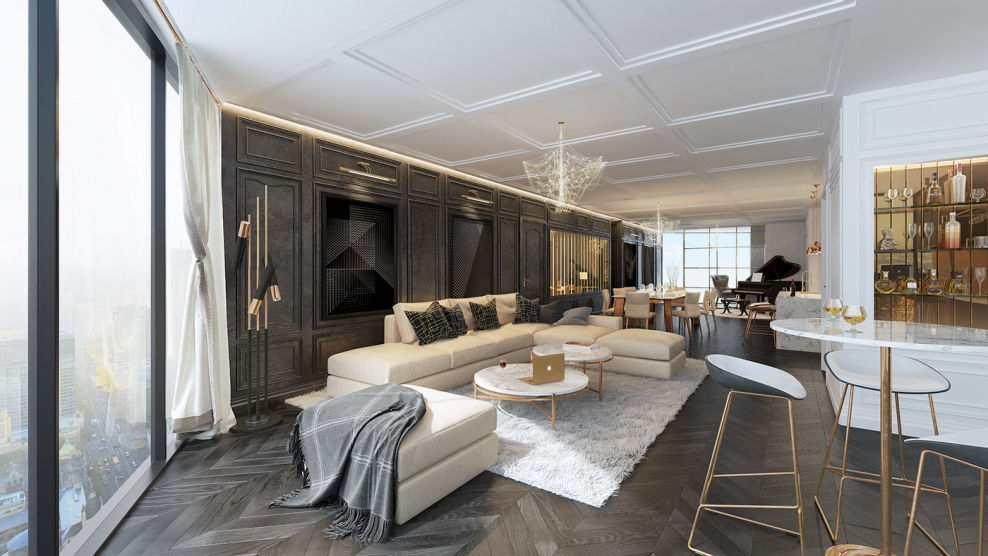 Пентхаус классический интерьер Москва