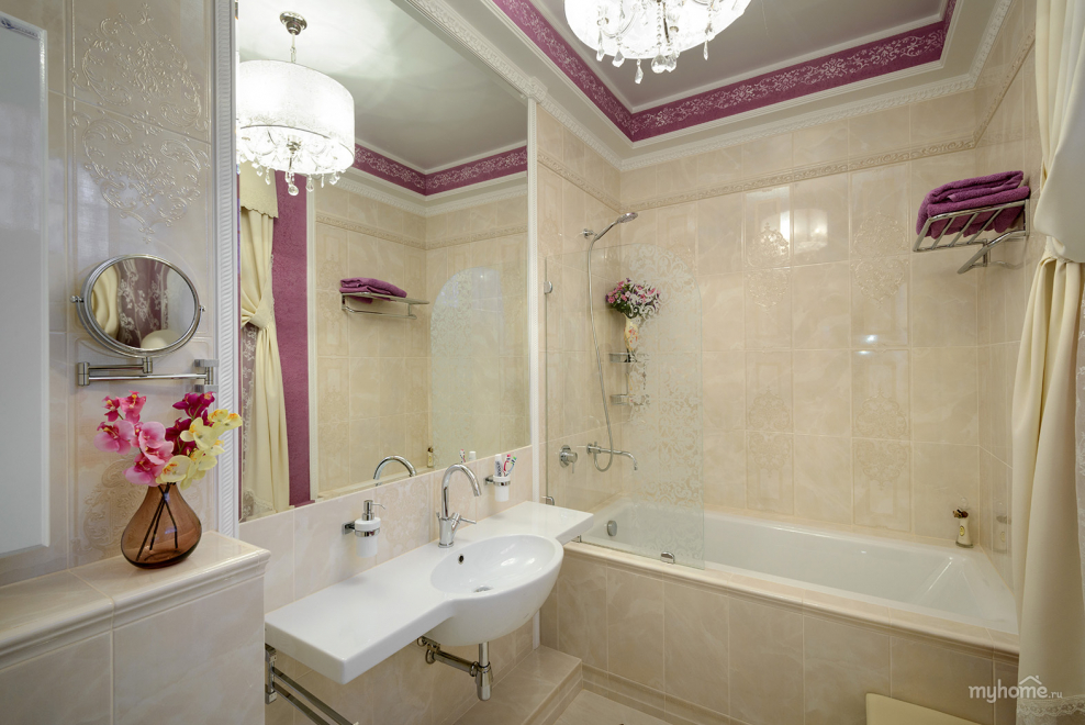 Ванная комната в хрущевке в стиле Неоклассика