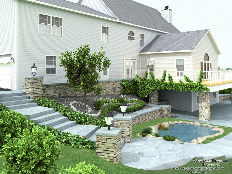 Планировка двора в частном доме