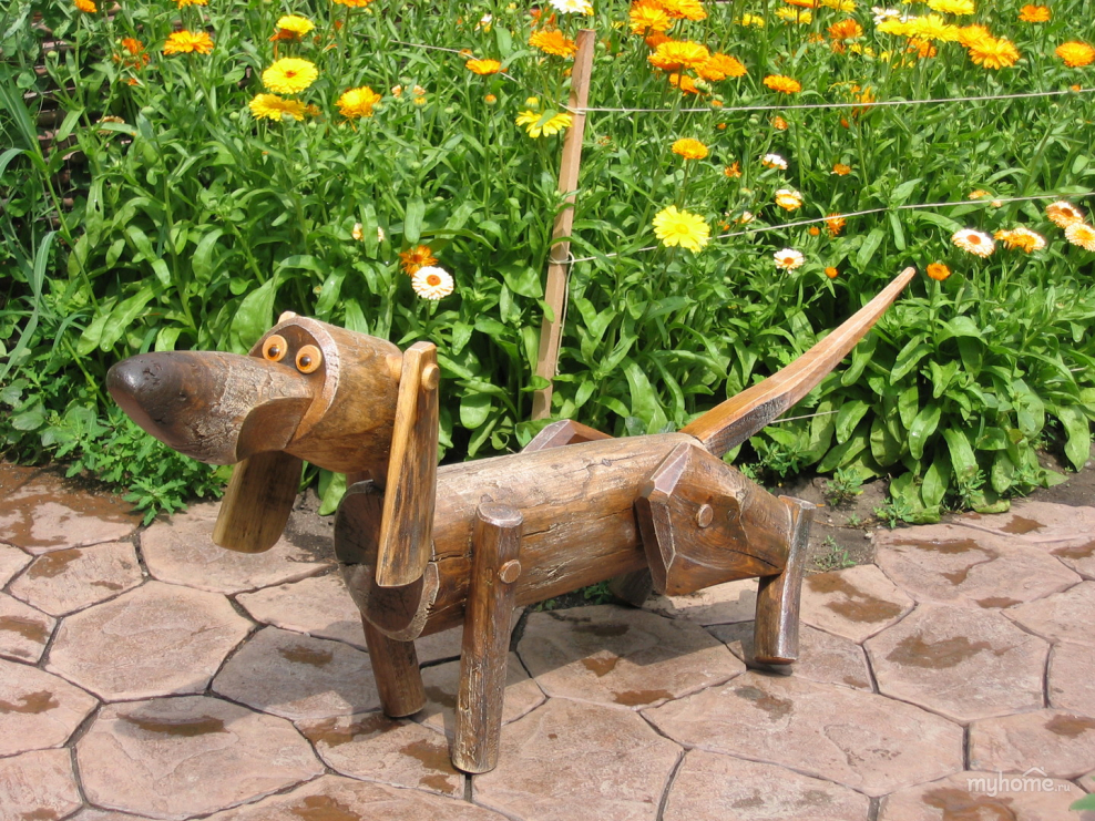 Телега деревянная декоративная для сада