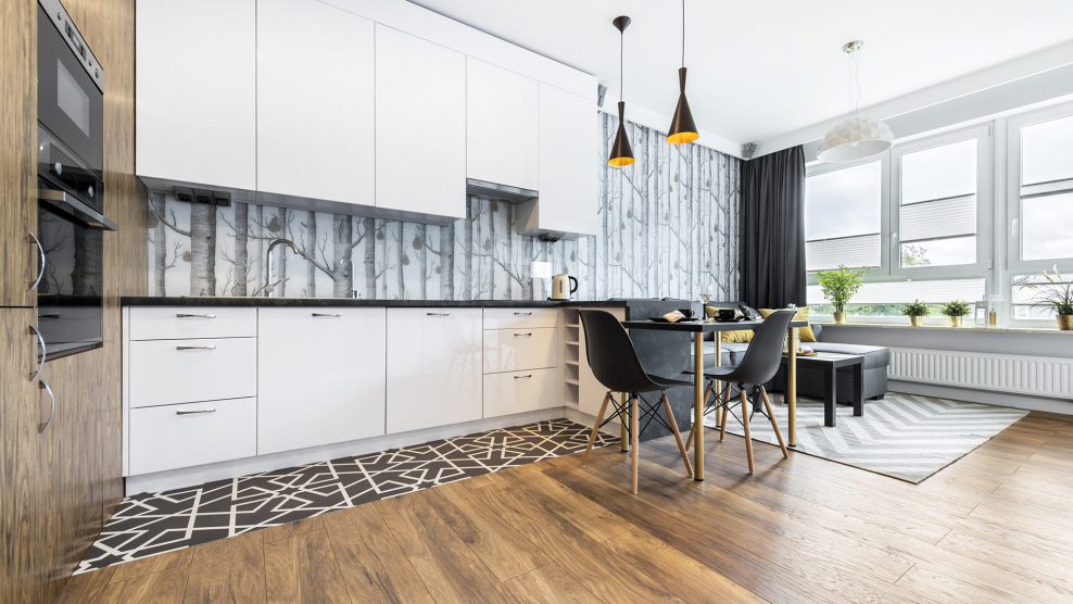 Ламинат на кухне