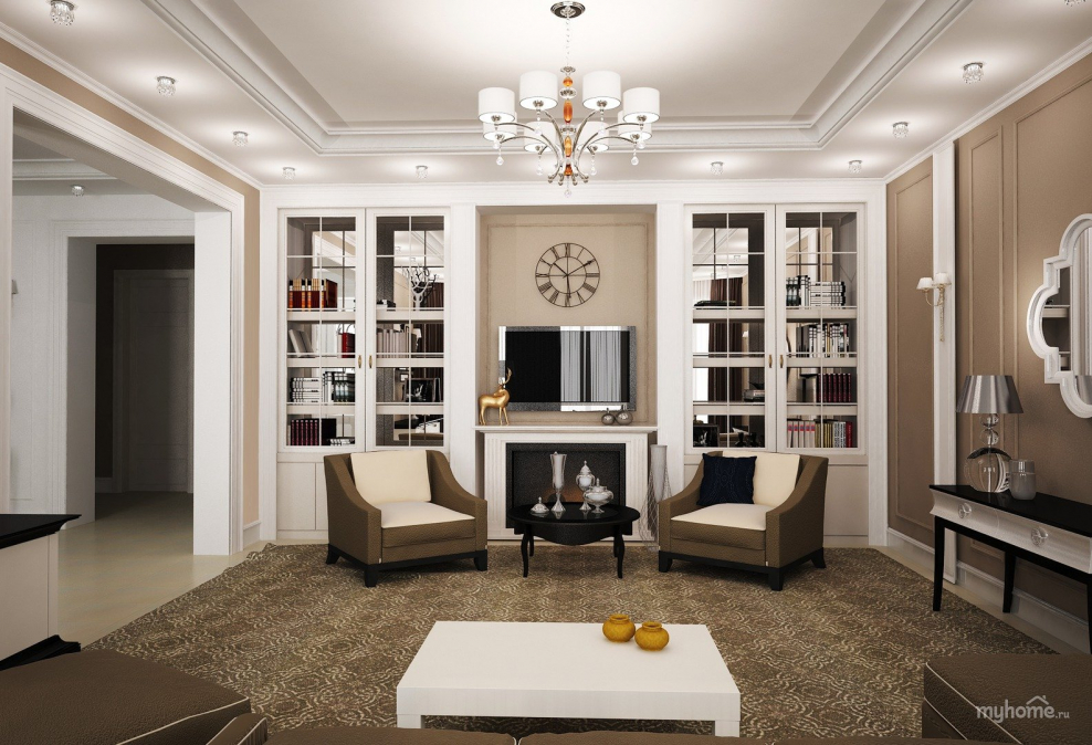 Интерьер современная классика гостиная