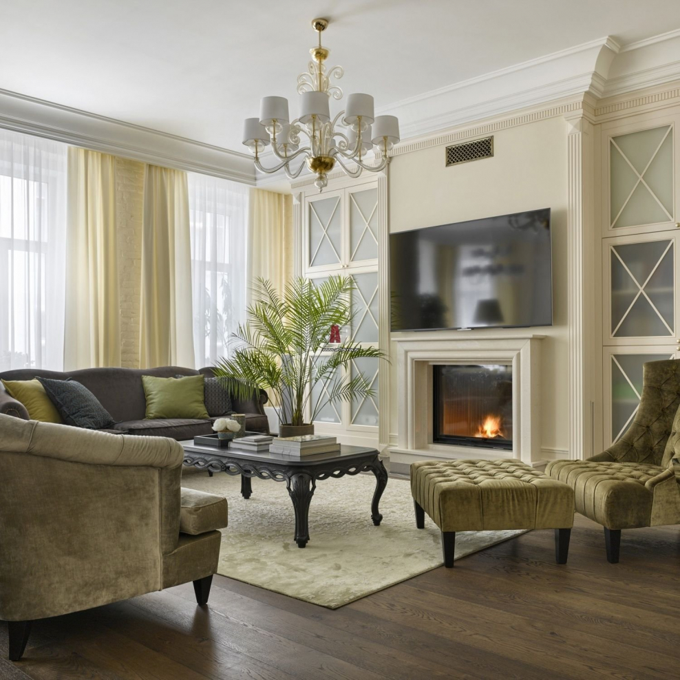 Гостиная в современном коасическомстиле