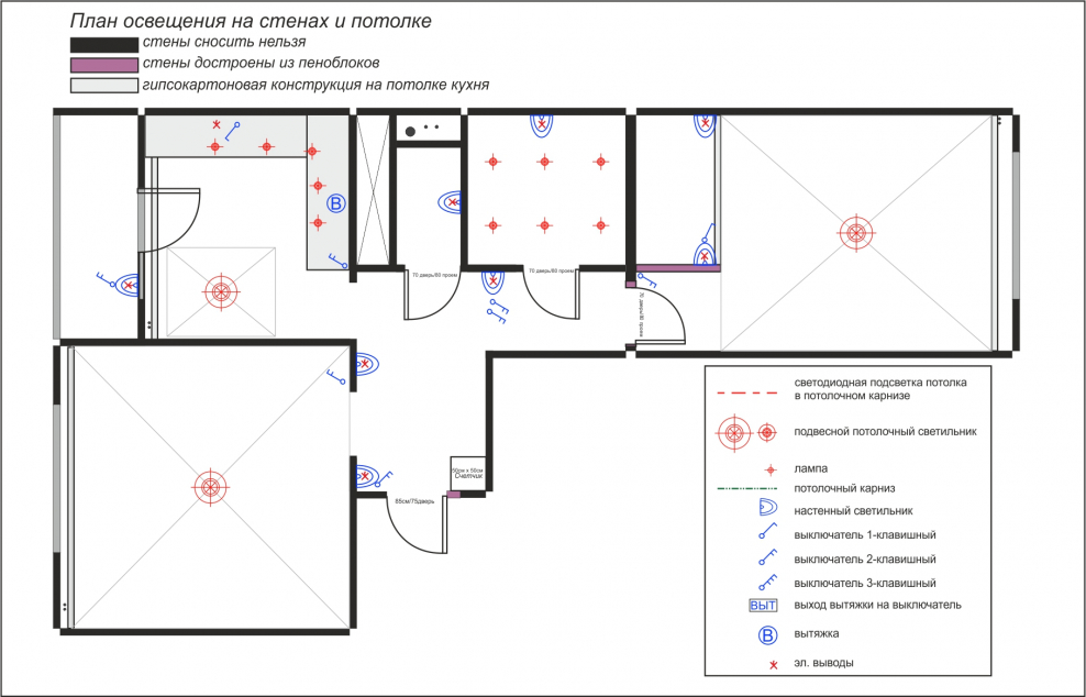 План схема освещения