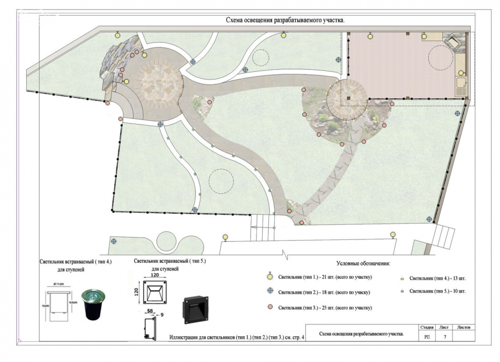 Схема уличного освещения генплан