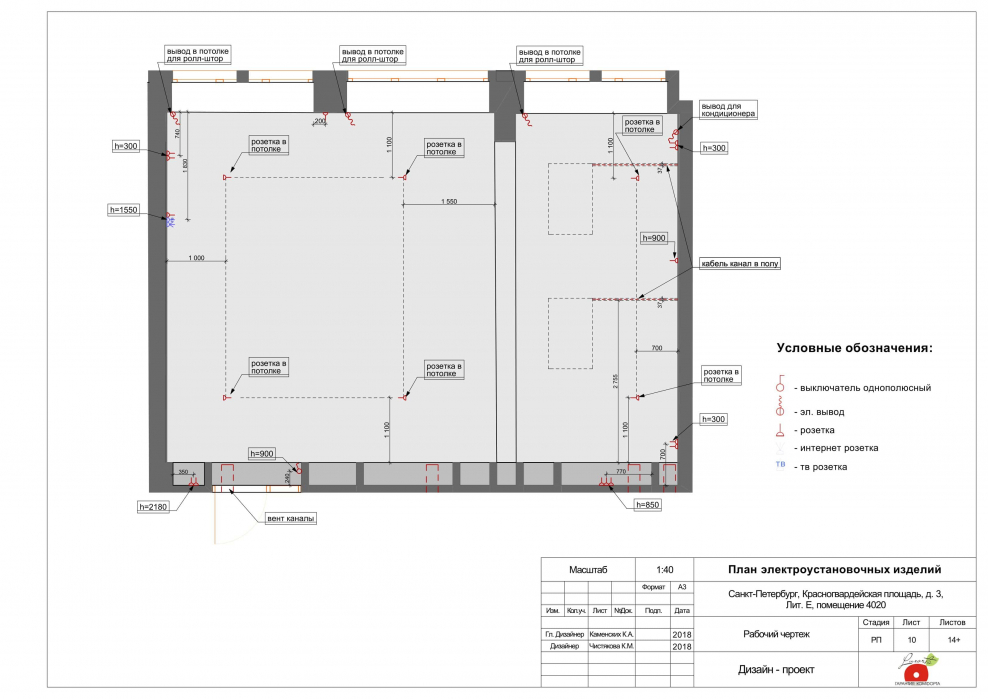 План потолка с нишами в дизайн проекте