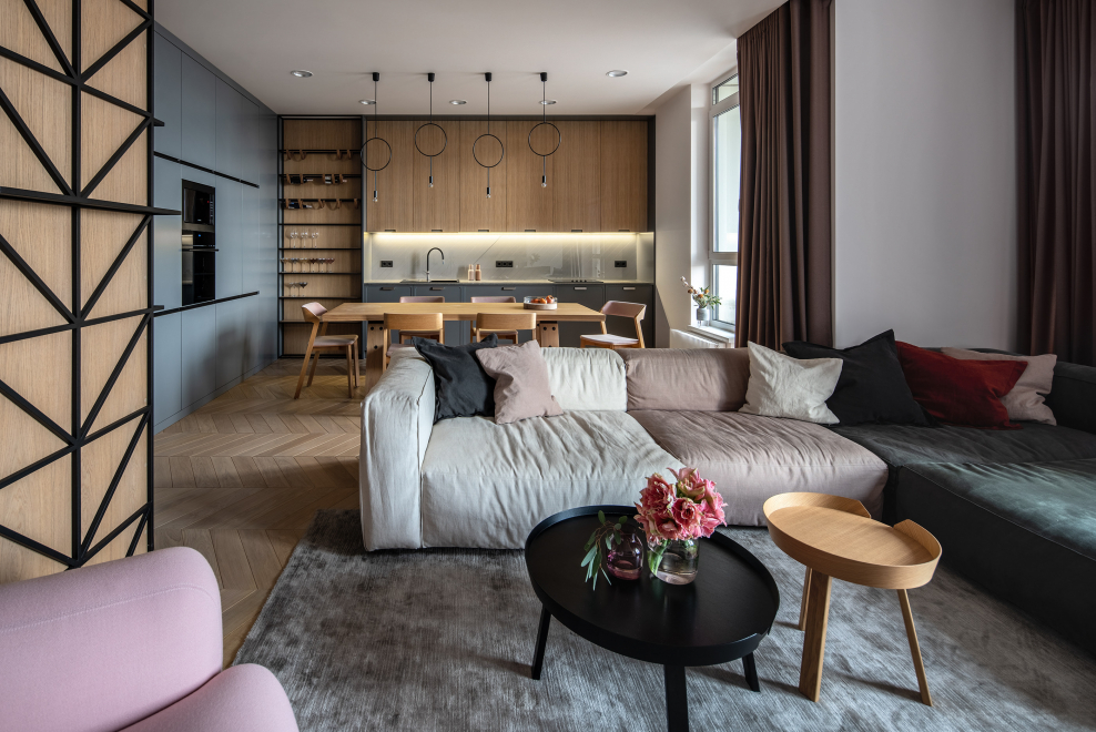 Дизайн кухни-гостиной