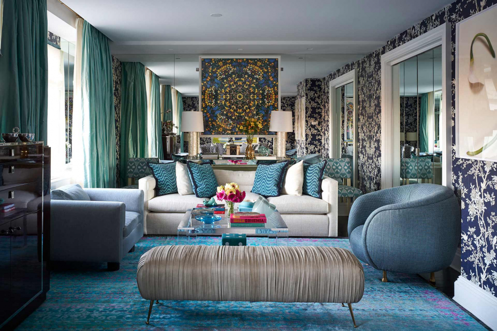 Кухня-гостиная в американском стиле в квартире