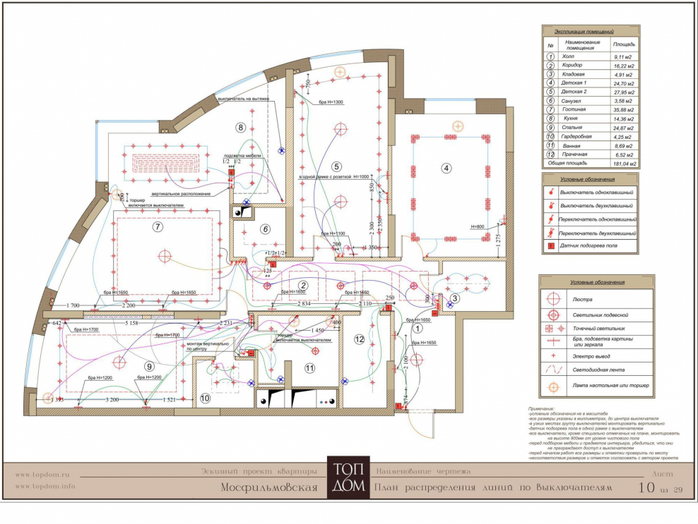 Торшер на плане