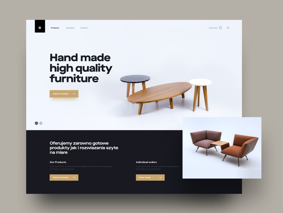 Веб дизайн мебельного сайта